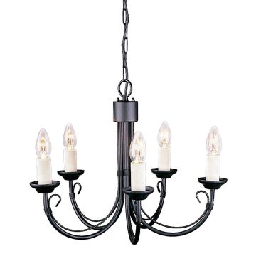 Elstead Lighting CHARTWELL CH5-BLACK Lustr 5x60W/E14