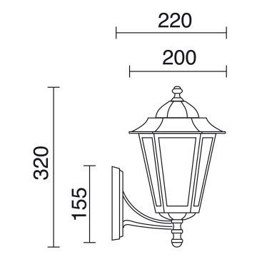 Novolux ELITE 6 096F-G05X1A-01 Nástěnná lampa 1x42W/E27 IP43