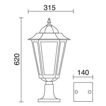 Novolux ELITE 6 096M-G05X1A-01 Stojací lampa 1x42W/E27 IP43