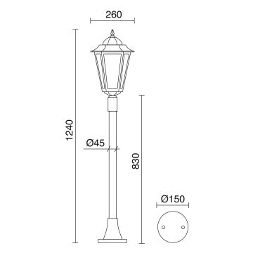 Novolux ELITE 6 096P-G05X1A-02 Stojací lampa 1x42W/E27 IP43