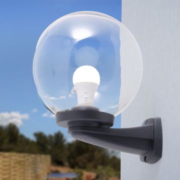 Fumagalli Nardo FMG-NARDO-GLOBE-BLK Nástěnná lampa 1x23W/E27 IP55