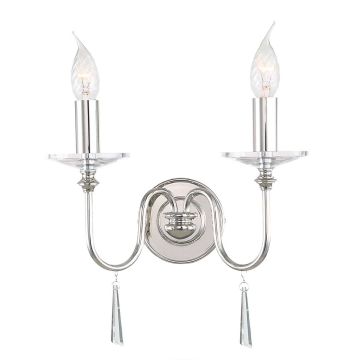 Elstead Lighting FINSBURY PARK FP2-POL-NICKEL Nástěnná lampa 2x60W/E14