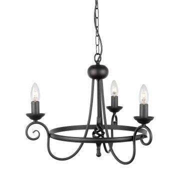 Elstead Lighting HARLECH HR3A-BLACK Lustr 3x60W/E14
