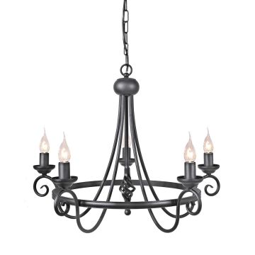 Elstead Lighting HARLECH HR5-BLACK Lustr 5x60W/E14