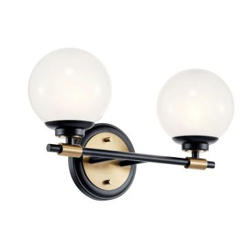 Kichler Benno KL-BENNO2-BK-CPZ Nástěnná lampa 2x3W/G9 3000K 600lm IP44