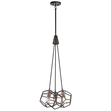 Kichler ROCKLYN KL-ROCKLYN3-RS Závěsná lampa 3x60W/E27