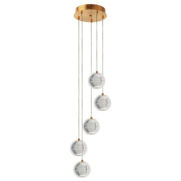 Light Prestige Brillant LP-3303/5P GD Závěsná lampa 5x28W/LED 3000K|4000K|6000K 2220lm IP20