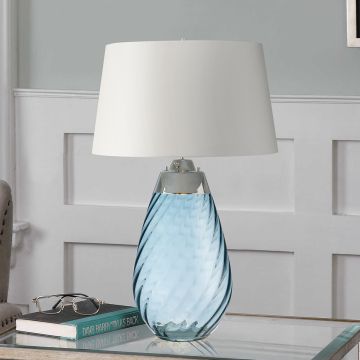 Elstead Lighting LENA LARGE LENA-TL-L-BLUE-OWSS Stolní lampa 1X7W/GU10+1x60W/E27