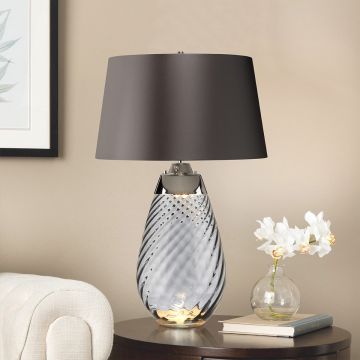 Elstead Lighting LENA LARGE LENA-TL-L-SMOKE Stolní lampa 1X7W/GU10+1x60W/E27