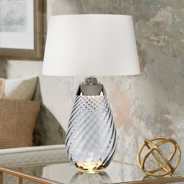 Elstead Lighting LENA LARGE LENA-TL-L-SMOKE-OWSS Stolní lampa 1X7W/GU10+1x60W/E27