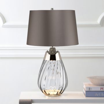 Elstead Lighting LENA SMALL LENA-TL-S-SMOKE Stolní lampa 1X7W/GU10+1x60W/E27