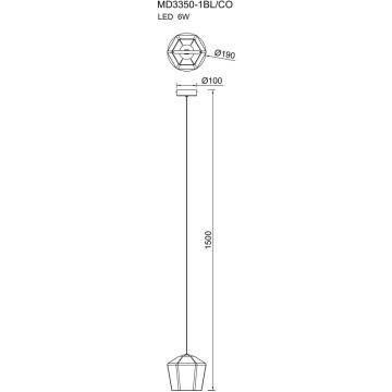 Zuma Line COLORE MD3350-1BL/CO Závěsná lampa 1x6W/LED 3000k 134lm