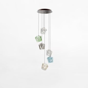 Zuma Line COLORE MD3350A-6BL/MIX Závěsná lampa 6x6W/LED 3000k 804lm