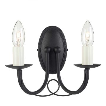 Elstead Lighting MINSTER MN2-BLACK Nástěnná lampa 2x60W/E14