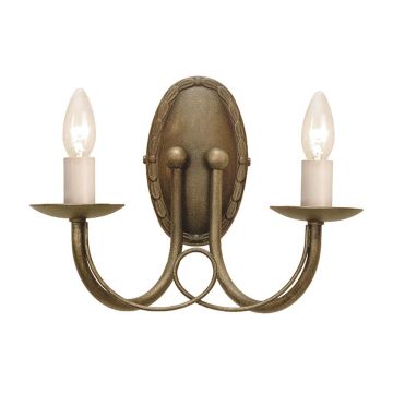 Elstead Lighting MINSTER MN2-BLK-GOLD Nástěnná lampa 2x60W/E14