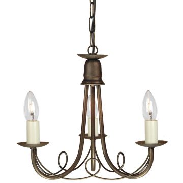 Elstead Lighting MINSTER MN3-BLK-GOLD Lustr 3x60W/E14