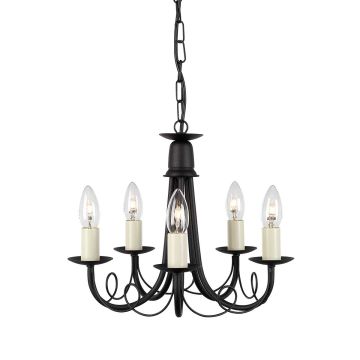 Elstead Lighting MINSTER MN5-BLACK Lustr 5x60W/E14
