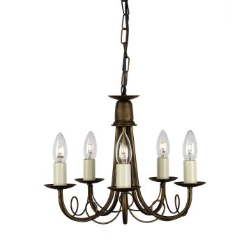 Elstead Lighting MINSTER MN5-BLK-GOLD Lustr 5x60W/E14