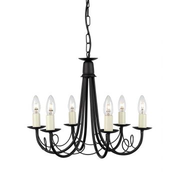 Elstead Lighting MINSTER MN6-BLACK Lustr 6x60W/E14