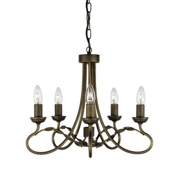 Elstead Lighting OLIVIA OV5-BLK-GOLD Lustr 5x60W/E14