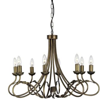 Elstead Lighting OLIVIA OV8-BLK-GOLD Lustr 8x60W/E14