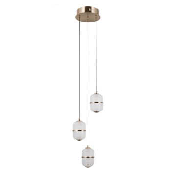 Italux Alani PND-34375-3-HBR Závěsná lampa 3x15W/LED 3000K 1170lm IP20