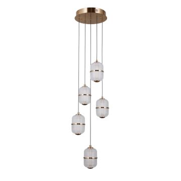 Italux Alani PND-34375-5-HBR Závěsná lampa 5x28W/LED 3000K 2184lm IP20