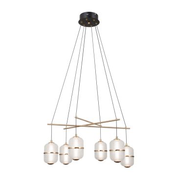 Italux Alani PND-34375-6-BK Závěsná lampa 6x32W/LED 3000K 2496lm IP20