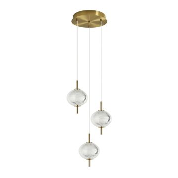 Italux Corado PND-81418-3-BK-GD Závěsná lampa 1x12W/LED 3000K 1084lm IP20
