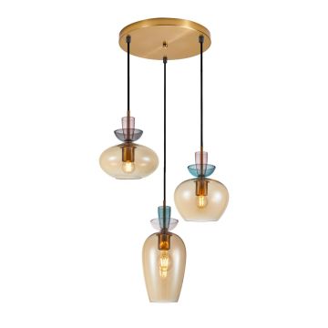 Italux Fanda PND-31882-3A-GD-AMB Závěsná lampa 3x40W/E27 IP20
