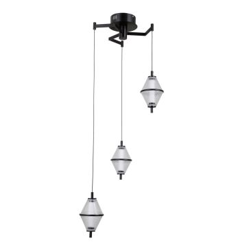 Italux Fuente PND-34395-3-BK Závěsná lampa 3x15W/LED 3000K 1108lm IP20