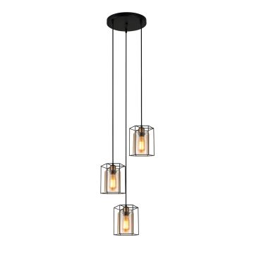 Italux KALULA PND-78901-3A-BK+AMB Závěsná lampa 3x40W/E27 IP20