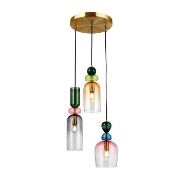Italux Manso PND-37462-3A-MC-GD Závěsná lampa 3x40W/E14 IP20