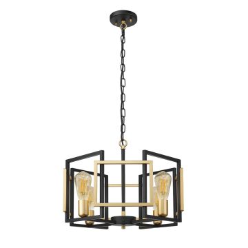 Italux PRIMERO PND-44003-4-BK-GD Závěsná lampa 4x60W/E27 IP20