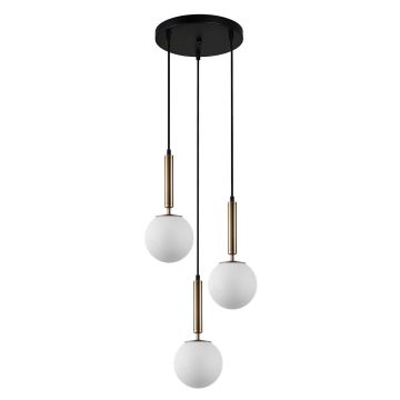 Italux Ravena PND-2324-3A GD+OPAL Závěsná lampa 3x10W/E27 IP20