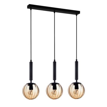 Italux RAVENA PND-2324-3L BK+AMB Závěsná lampa 3x10W/E27 IP20