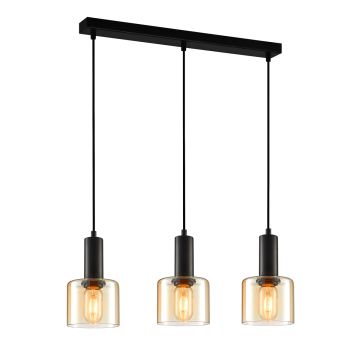 Italux SANTIA PND-65342-3-BK+AMB Závěsná lampa 3x40W/E27 IP20