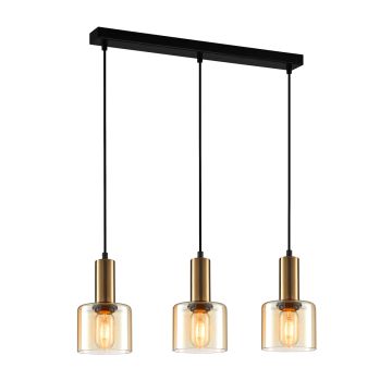 Italux SANTIA PND-65342-3-BRO+AMB Závěsná lampa 3x40W/E27 IP20