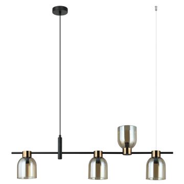 Italux SERVIO PND-66892-4-BK-AMB Závěsná lampa 4x40W/E14 IP20