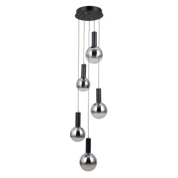 Italux Strela PND-34378-5S-BK Závěsná lampa 5x25W/LED 3000K 1450lm IP20