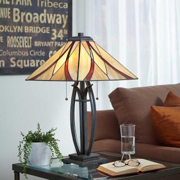 Quoizel ASHEVILLE QZ-ASHEVILLE-TL Stolní lampa 2x60W/E27