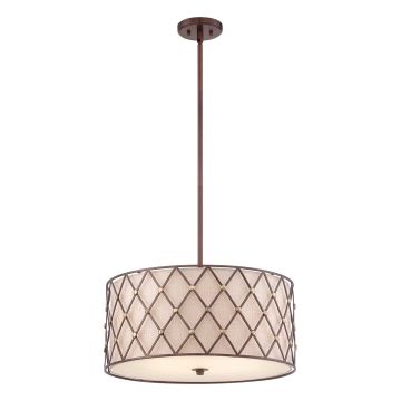 Quoizel BROWN LATTICE QZ-BROWN-LATTICE-P-L Závěsná lampa 4x60W/E27