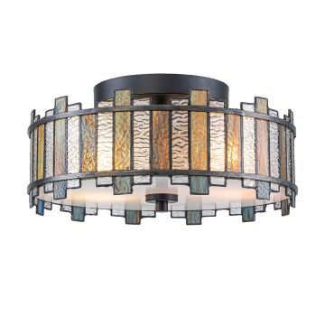 Quoizel Sentry QZ-SENTRY-2SF-BK Stropní lampa 2x40W/E27