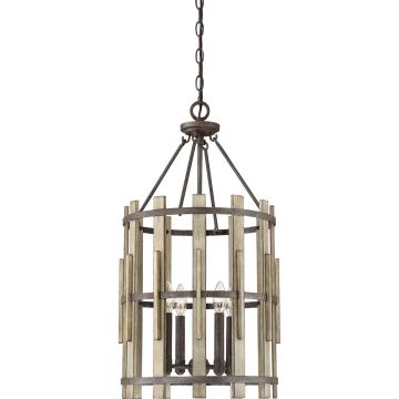 Quoizel WOOD HOLLOW QZ-WOOD-HOLLOW-4P Závěsná lampa 4x60W/E14