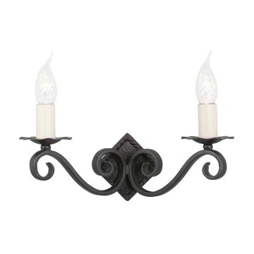 Elstead Lighting RECTORY RY2A-BLACK Nástěnná lampa 2x60W/E14