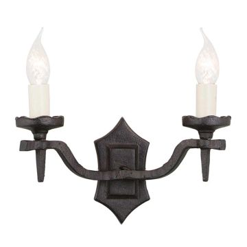 Elstead Lighting RECTORY RY2B-BLACK Nástěnná lampa 2x60W/E14