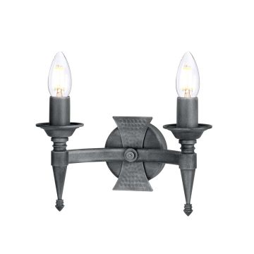 Elstead Lighting SAXON SAX2-BLK-SIL Nástěnná lampa 2x60W/E14