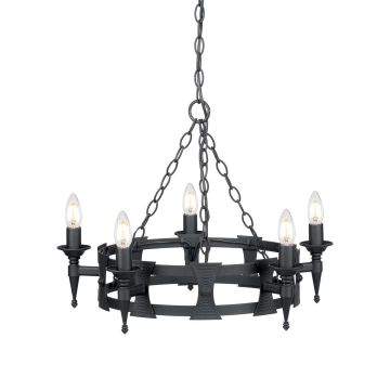 Elstead Lighting SAXON SAX5-BLK Lustr 5x60W/E14