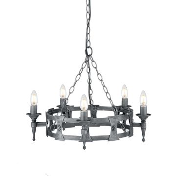 Elstead Lighting SAXON SAX5-BLK-SIL Lustr 5x60W/E14