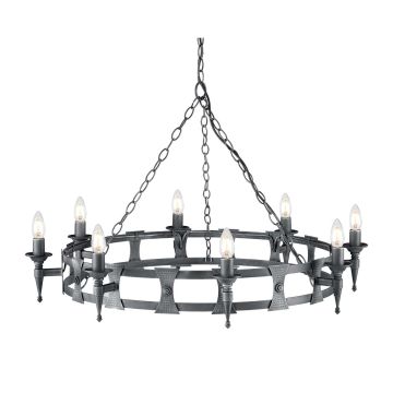 Elstead Lighting SAXON SAX8-BLK-SIL Lustr 8x60W/E14